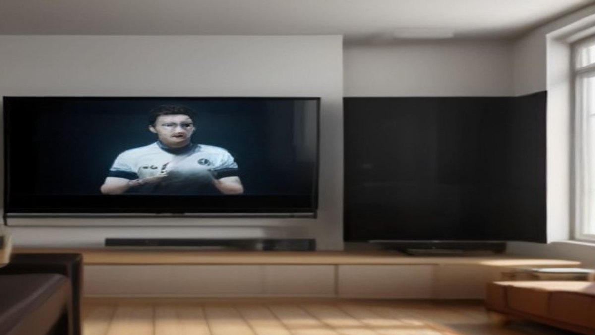 Duas TVs lado a lado mostrando o mesmo jogo com atraso visível entre elas