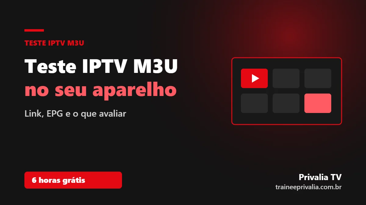 Teste IPTV M3U: link de lista M3U sendo colado no aplicativo de IPTV na TV